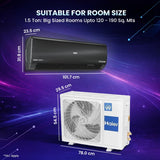 Haier 1.6 Ton 3 Star Hexa Inverter Split AC (2026 Model, Black, HSA19KHD-BZAI3NB-I, Black Edition, AI Atmox & Cooling with Wi-Fi Connect, 7-in-1 Convertible, 100% Copper, Supersonic Cooling)