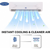 Carrier 1.50 T 19K XCEL EDGE GXI 3 Star CAI19CE3R36F0 Convertible FlexiCool (6 in 1) Conventional & PM 2.5 Micron Filter with FlexiCool’s 6 Modes & Turbo Mode Inverter Split Air Conditioner (2026 Model, White)