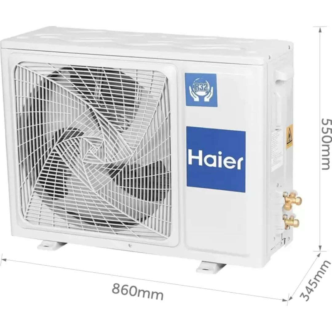 Haier 1.60 T HS19U-PYFC5BE-INV 5 Star UV Heavy Duty Pro 7 in 1 Convertible with Micro Anti Bacterial Filter Inverter Smart Split Air Conditioner (2023 Model, White)