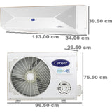 Carrier 2.0 T 24K XCEL LUMO Wi-Fi FXi 5 Star Alpha Hybridjet CAI24CL5R35W0 Convertible 6 in 1 Flexi Cool Conventional HD Filter with PM 2.5 Micron Filter Inverter Split Air Conditioner (2025 Model, White)