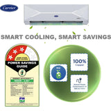 Carrier 2.0 T 24K XPERT LUMO FXi 3 Star Alpha Hybridjet (2.0) CAI24PL3R35F0 Convertible 6 in 1 Flexi Cool Top HD Filter (Xpert) with PM 2.5 Micron Filter Inverter Split Air Conditioner (2025 Model, White)