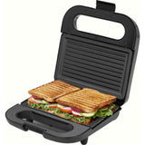 Bajaj 2 Slice SWX 6 SANDWICH TOASTER (270112) 800 W Non-Stick Coated Plates Neon Indicator with Storage Buckle Clips Lock Grill+Toast Sandwich Toaster (Black)