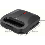 Bajaj 2 Slice SWX 6 SANDWICH TOASTER (270112) 800 W Non-Stick Coated Plates Neon Indicator with Storage Buckle Clips Lock Grill+Toast Sandwich Toaster (Black)