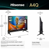 Hisense A4Q Series HD Ready/Full HD Dolby Audio & 60 Hz 4K AI Upscaler VIDAA Smart OS & HDR10 Voice Remote Control Smart LED Google TV (Black)