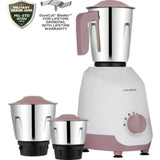 BAJAJ 3 Jars (410582) Military Series Duetto 500 LILAC 500 Watt 20000 RPM with Pulse Mode Mixer Grinder (White & Lilac)