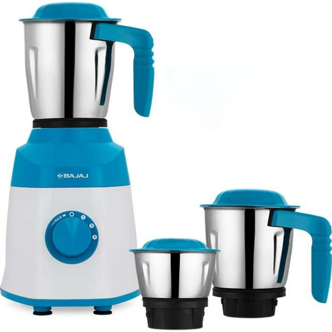 Bajaj 3 Jars Military Series Finito 600W French (410591) Mixer Grinder (French Blue)