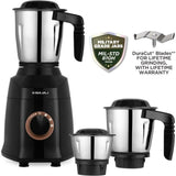BAJAJ 3 Jars Military Series Finesse 750W Midni (410592) Mixer Grinder (Midnight Black)