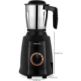 BAJAJ 3 Jars Military Series Finesse 750W Midni (410592) Mixer Grinder (Midnight Black)