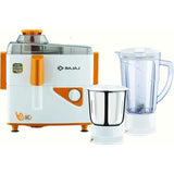 Bajaj 2 Jars BAJAJ JX4 NEO JMG (410700) 450 W 3 Speed Control 18000 RPM Motor Juicer Mixer Grinder (White & Orange)