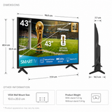 Hisense A4Q Series HD Ready/Full HD Dolby Audio & 60 Hz 4K AI Upscaler VIDAA Smart OS & HDR10 Voice Remote Control Smart LED Google TV (Black)