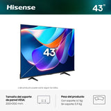 Hisense A6S Series 4K Ultra HD Dolby Vision AI 4k Upscaling & Game Mode Plus 60 Hz with VIDAA U8.5 OS & HDR10, HDR10+ Voice Remote Control Smart LED TV (2026 Edition, Black)