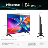 Hisense E4S Series HD Ready/Full HD Dolby Audio & 60 Hz VIDAA Smart OS with Google Assistant & HDR10 Remote Control Smart LED Google TV (Black)