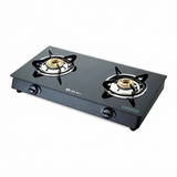 Bajaj 2 Burner 2BR-GP6 2 Burner (450500) Toughened Glass Top Stainless Steel & Glass Electric Manual Gas Stove Cooktop (Black)