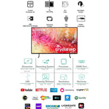 Samsung DU7660 Series 4K Ultra HD UHD Dimming Crystal Processor 4K Tizen Smart LED TV (2024 Edition, Black)