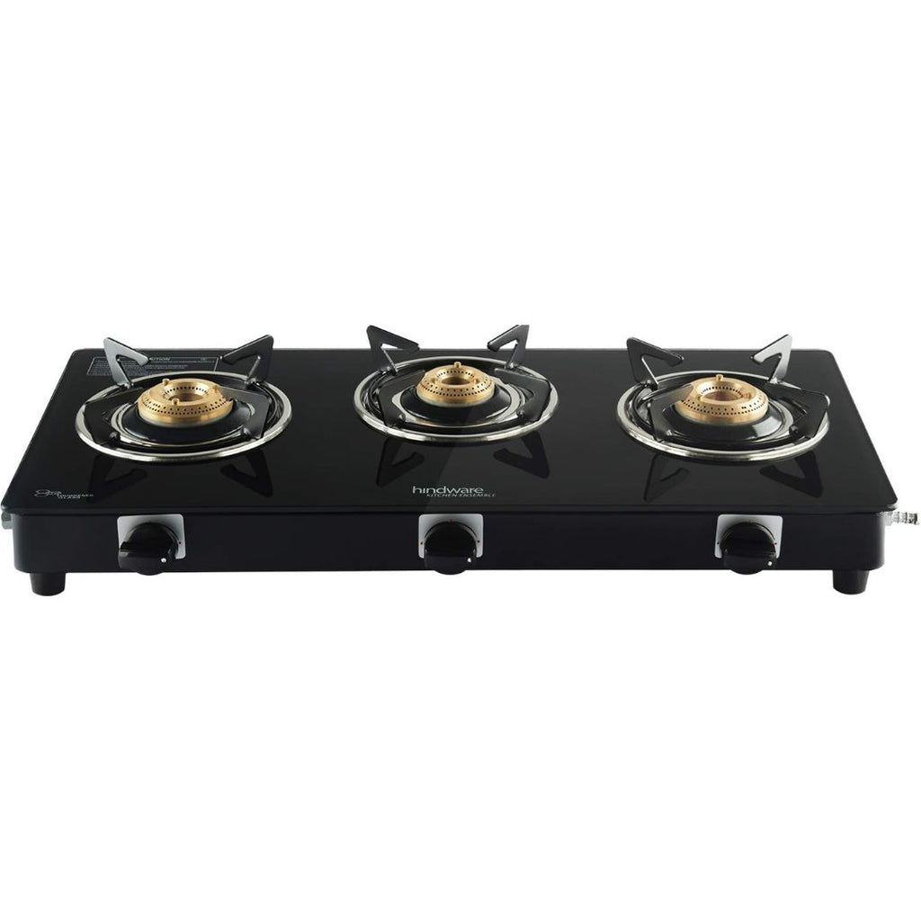 Hindware 3 Brass Burner KA Cooktop Brio 3B (Plus) (517063) Toughened G