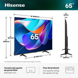 Hisense A6S Series 4K Ultra HD Dolby Vision AI 4k Upscaling & Game Mode Plus 60 Hz with VIDAA U8.5 OS & HDR10, HDR10+ Voice Remote Control Smart LED TV (2026 Edition, Black)