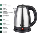 Bajaj KTX 1.8 L DLX (670107) 1500 W Stainless Steel Body with Cordless Operation Auto Shut-off Mechanism Electric Kettle (Black)