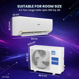 Haier 2.2 Ton 3 Star AI Intelli-Convertible Inverter Split AC (2026 Model, 7-in-1, Wi-Fi, Human Presence Sensor, Copper, White, 72DSD-GAI3NB-I)