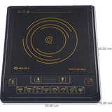 Bajaj Popular Ultra (740069) 1400W Radiant with Pan Sensor and Voltage Pro Technology Induction Cooktop (Black)