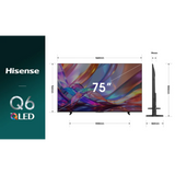 Hisense Q6S Series 4K Ultra HD Dolby Vision AI 4k Upscaling & Game Mode Plus 60 Hz with VIDAA U9 OS & HDR10+ Remote Control Smart QLED TV (2026 Edition, Black)