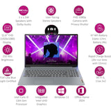 Lenevo 39.62 Centimeter (15.6) HD 15IRU8 Full HD Anti Glare Display IdeaPad Slim 13th Generation Intel® Core™ i3-1315U Processor 8 GB/512 GB SSD/Intel Integrated UHD Graphics/Windows 11 Home/MS Office Thin and Light Laptop (Arctic Grey)