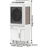 AISEN 45.0 L A45DMH480 (NANO+ 45L) Honeycomb Pads with Castor Wheels 4 Way Air Deflection Desert Air Cooler (White & Grey)