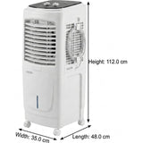 AISEN 70.0 L A70DMH485 (NANO+ 70L) Honeycomb Pads with Castor Wheels 4 Way Air Deflection Desert Air Cooler (White & Grey)