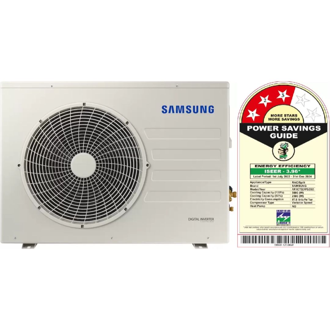 Samsung 1.50 T AR18CY3ZAPGNNA/AR18CY3ZAPGXNA 3 Star Convertible 5-in-1 Cooling Mode, Easy Filter Plus with Anti-Bacteria Inverter Split Air Conditioner (2023 Model, White)