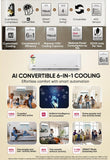 LG 1.5 Ton 3 Star AI Dual Inverter Split AC (2026 Model, 100% Copper, AI Convertible 6-in-1, 4-Way Air Swing, Viraat Mode, Diet Mode+, HD Filter with Anti-Virus Protection, Him Clean, AS-Q19MNXE1 / ASNQ19MNXE.ANLG1, White)