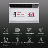 LG 2.0 Ton 3 Star Wi-Fi DUAL Inverter Window AC (AW-Q24WWXA.ASLG, 2026 Model, 100% Copper, Convertible 4-in-1, Copper, Energy Manager+, Wi-Fi ThinQ, Top Air Discharge, ADC Sensor, Ocean Black Protection, White)