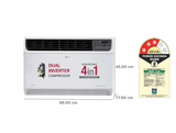 LG 2.0 Ton 3 Star Wi-Fi DUAL Inverter Window AC (AW-Q24WWXA.ASLG, 2026 Model, 100% Copper, Convertible 4-in-1, Copper, Energy Manager+, Wi-Fi ThinQ, Top Air Discharge, ADC Sensor, Ocean Black Protection, White)