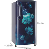 LG 190.0 L GL-B201ABCD.BBCZEBN 3 Star Fast Ice Making with Stabilizer Free Operation Direct Cool Single Door Refrigerator (Blue Charm)