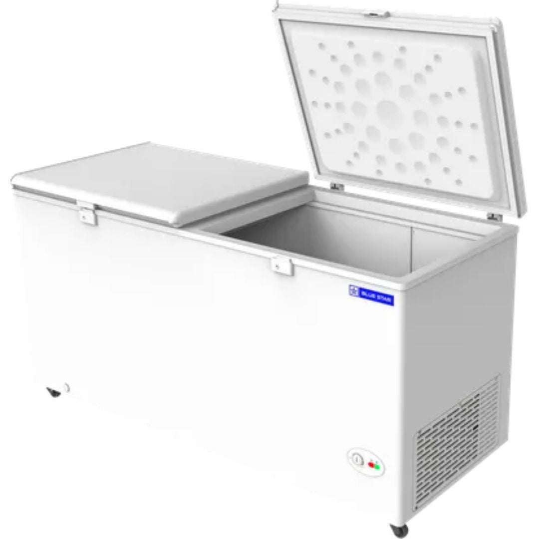 Bluestar 310.0 L CF330NPYW Direct Cooling Technology Frost Free Double Door Hard Top Chest Deep Freezer (White)