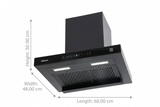 Sunflame 60 Centimeter CH CUPO 60 BK AC GC 1250 m³/hr Auto Clean with Motion Sensor Touch & Gesture Control Filterless Wall Mounted Chimney (Black)