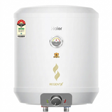 Haier 25.0 L ES25V-Regenta Cylindrical Series 5 Star 2200 W Shock Proof Incoloy 800SS Heating Element with RSC Technology Wall Mounting Vertical Storage Water Geyser (White)