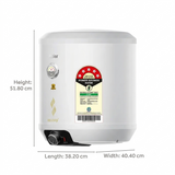 Haier 25.0 L ES25V-Regenta Cylindrical Series 5 Star 2200 W Shock Proof Incoloy 800SS Heating Element with RSC Technology Wall Mounting Vertical Storage Water Geyser (White)