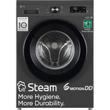 LG 7.0 Kg FHB1207Z2M.AMBQEIL 5 Star 6 Motion AI Direct Drive Technology Inverter Steam Touch Panel Smart Diagnosis with In-built Heater Fully Automatic Front Loading Washing Machine (2024 Model, Middle Black)