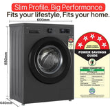 LG 7.0 Kg FHB1207Z2M.AMBQEIL 5 Star 6 Motion AI Direct Drive Technology Inverter Steam Touch Panel Smart Diagnosis with In-built Heater Fully Automatic Front Loading Washing Machine (2024 Model, Middle Black)