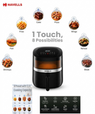Haier 5.5 L GHCAFFKK150 Prolife Stellar Chef Digital 5.5L FP 1500W Digital Display Touch Control with Aero Crisp Technology & Auto Shut-Off Overheat Protection Air Fryer (Black)