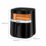 Haier 5.5 L GHCAFFKK150 Prolife Stellar Chef Digital 5.5L FP 1500W Digital Display Touch Control with Aero Crisp Technology & Auto Shut-Off Overheat Protection Air Fryer (Black)