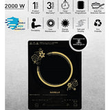 Havells 2000 W GHCICDRK120 Insta Cook TC20 2000 W Ceramic Plate with Touch Panel Induction Cooktop (Gold & Black)