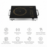 Havells GHCICEUK220 Infrared Cooktop GLO TC22 2200W Sensor Touch Panel Control Digital Display Infrared Induction Cooktop (Black & Silver)