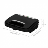 Havells 4 Slice GHCSTESK090 Big Fill Hexo Grill Sandwich Maker 900W Non-Stick Coated Grill Plates Light Indicator Grill+Toast Sandwich Toaster (Black)