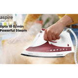 Havells 0.18 L Aspire GHGSIAKR140 1400 W Anti Drip Function, Horizontal/Vertical Steam Burst with Self-Cleaning Function Steam Iron (Red)