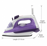 Havells GHGSIEIU200 Steam Iron Stella 2000 W Anti Scalc & Anti Drip Technology Self Clean Feature with Protection Class IPXO PTFE Coated Sole Plate Steam Iron (Light Purple)