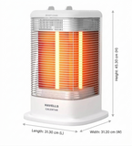 HAVELLS 1050 W Calentar 3 Directional Heat Setting 3 Carbon Heating Tube with Tip Over Switch Protection Carbon Room Heater (White)