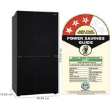 LG 650.0 L GL-B257DBM3.DBMZEBN 3 Star Door Cooling+™ Technology Smart Diagnosis™ with Wi-Fi Convertible Smart Invertor Compressor Frost Free Side-By-Side Refrigerator (Black Mirror)
