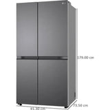 LG 650.0 L GL-B257JDS3.DDSZEBN 3 Star Auto Smart Connect™ Smart Diagnosis™ with Multi-Air Flow Convertible Smart Invertor Compressor Frost Free Side-By-Side Refrigerator (Dazzle Steel)