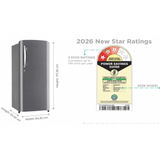 LG 185 L 3 Star Direct Cool Single Door Refrigerator with Smart Inverter Compressor & Smart Connect (GL-D1936YAPZ, Shiny Steel, 2026 Model)