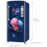 LG 224 L 3 Star Direct Cool Single Door Refrigerator (GL-D2336YARS, Royal Spring, Smart Inverter Compressor, 2026 Model)